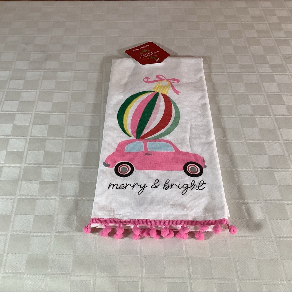 💜 New merry bright car dual Christmas kitchen dish towel